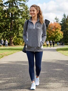 EUC Victoria's Secret Pink 1/4 Zip Pullover  Colorblock Track Jacket